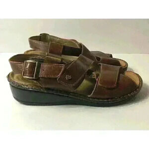Finn Comfort Slingback Strappy Brown Leather Open Toe Sandals Size 40 (9)